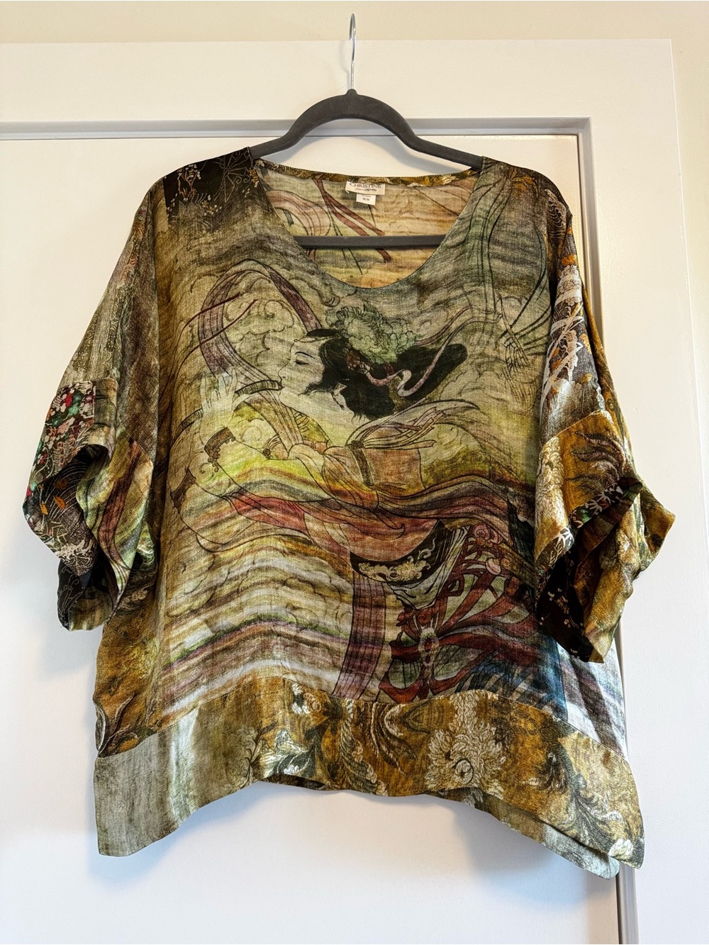 Christine Vancouver 100% Silk Winter Geisha Lounge Top Blouse M/M Made in Canada